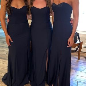 Amsale Navy Blue bridesmaids dress